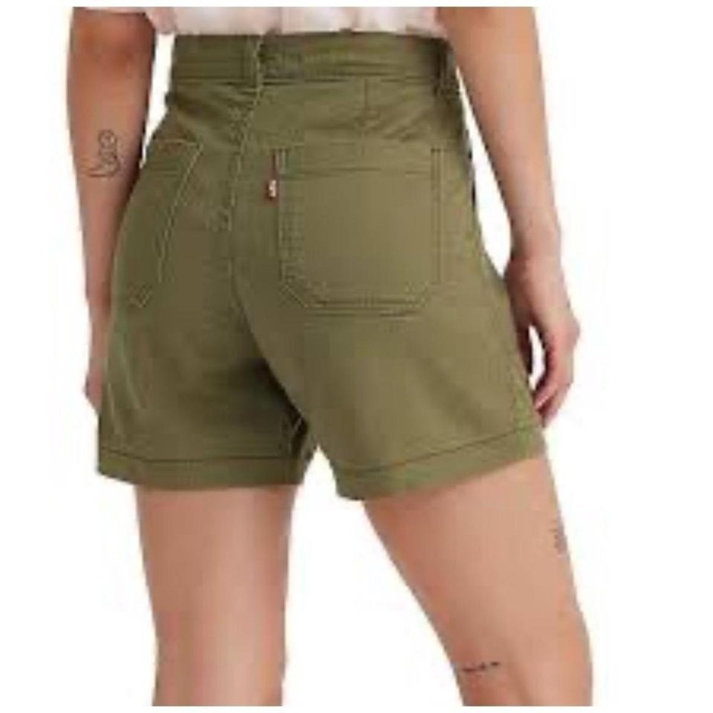 Womens NWT Levi's Utility Green Mid Rise Shorts - Picture 2 of 6